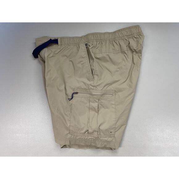 Lands End Cargo Shorts Mens XL 42 Beige Nylon Stretch Belted Outdoor Travel 40x9 - Picture 3 of 12